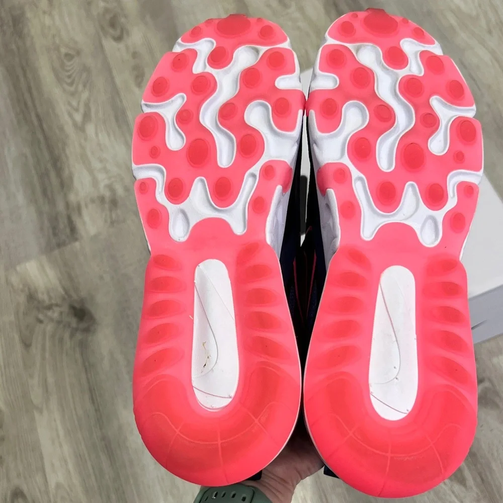 ❤️🖤 Nike Air Max 270 React Navy Black Pink Sneaker - Picture 4 of 9